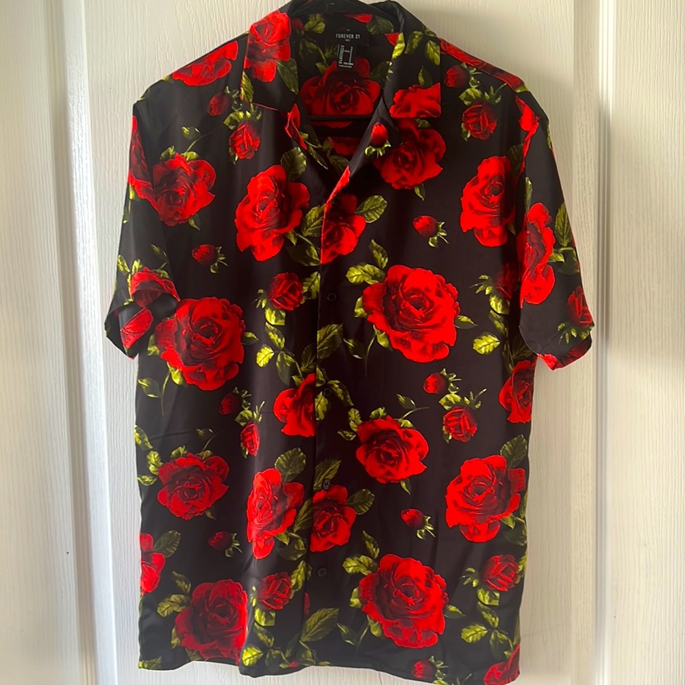 Men’s Forever 21 Black Floral Shirt
